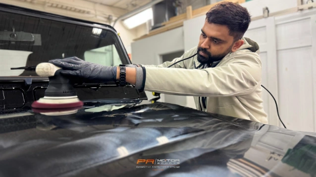 Ceramic coating water beading effect