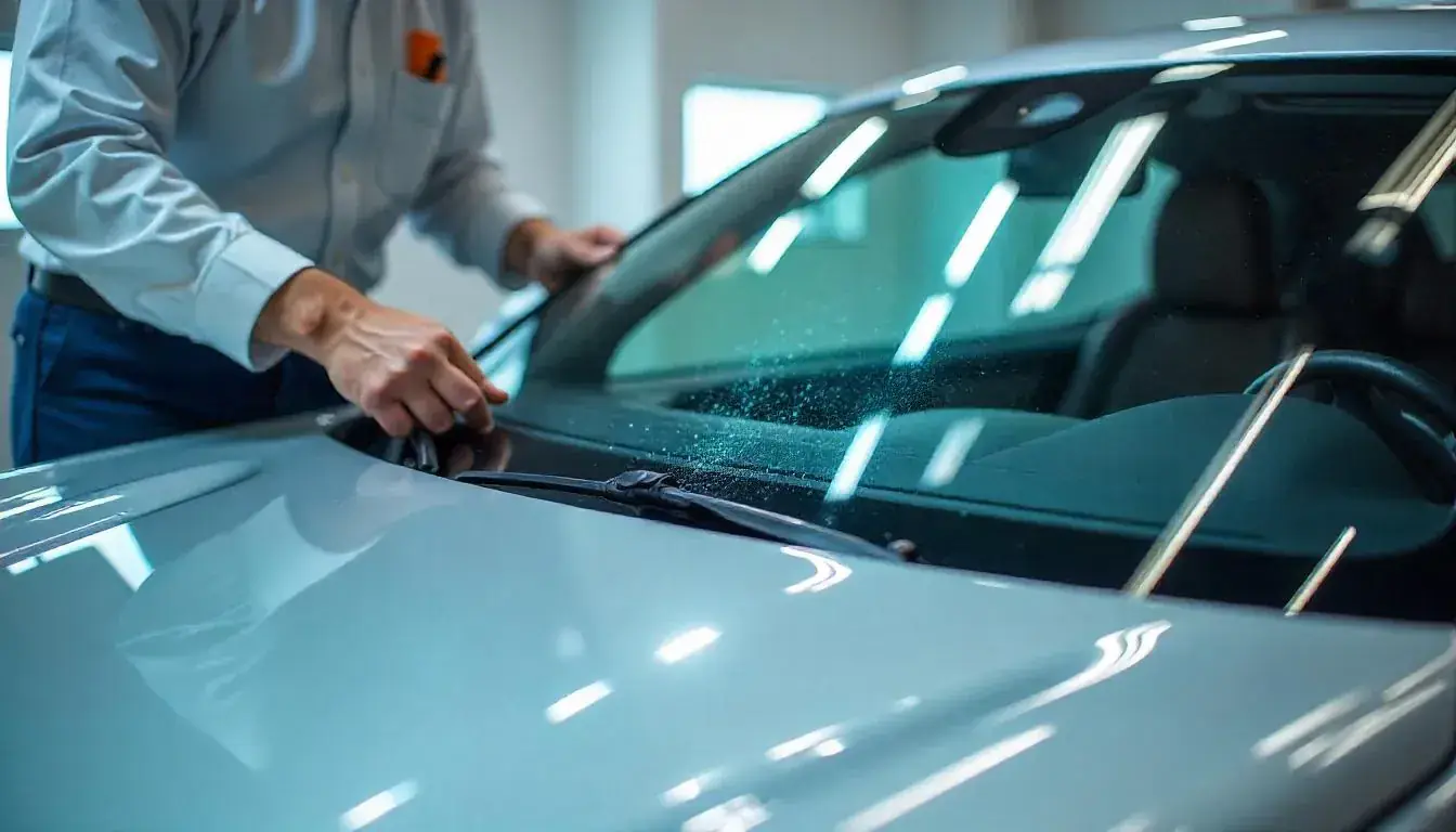 Windshield PPF installation